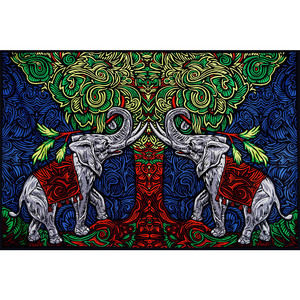 3D Elephant Tree Tapestry by Sunshine Joy